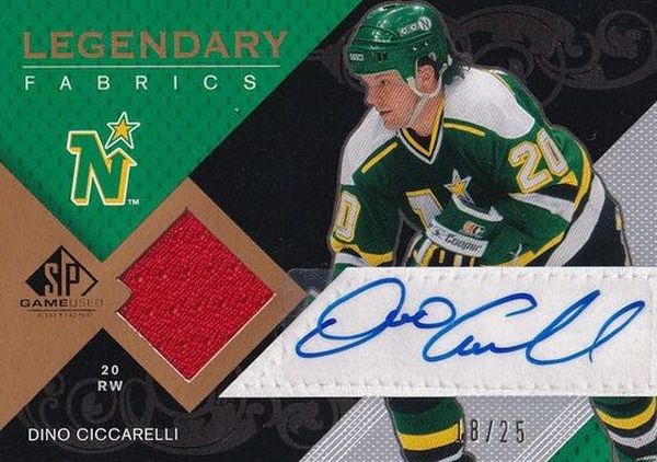 AUTO jersey karta DINO CICCARELLI 07-08 SPGU Legendary Fabrics /25